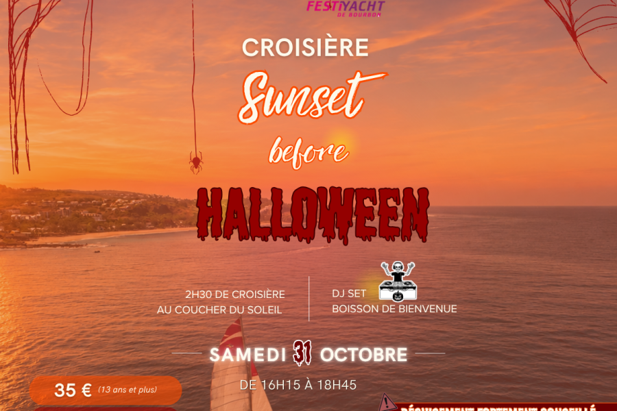 Commencez votre soirée HALLOWEEN par un magnifique SUNSET en mer ? ✨