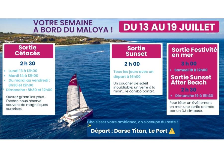 Planning de nos sorties disponibles du Lundi 13 au dimanche 19 juillet !