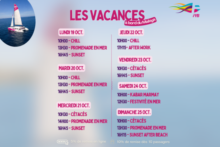 LES VACANCES A BORD DU MALOYA 